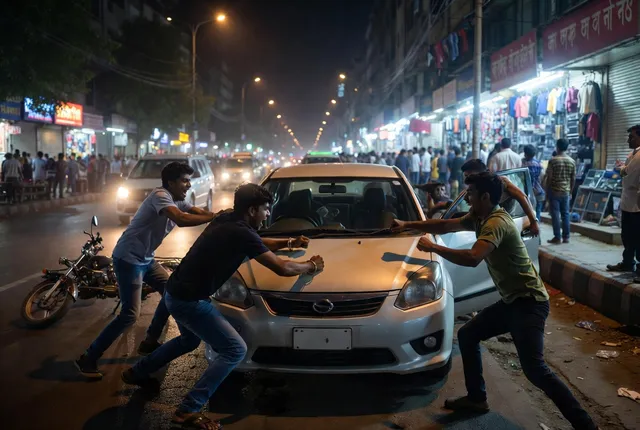 खौफनाक मंजर: तिलक नगर में बाल संत के पिता की कार पर हमला